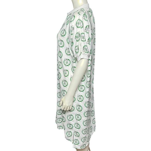 Vintage Boston Celtics All-Over Print Polo Dress Nightshirt USA Cotton L 90s - Picture 3 of 16